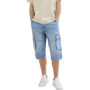 TOM TAILOR Heren bermuda jeans shorts, 10118 - Used Light Stone Blue Denim, 28
