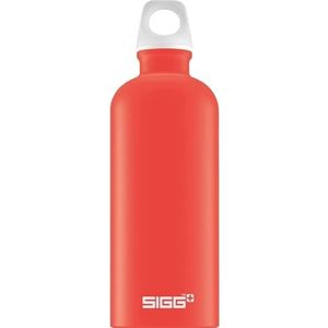 SIGG Traveller Scarlet Touch, aluminium drinkfles, klimaatneutraal gecertificeerd, geschikt voor koolzuurhoudende dranken, lekvrij, vederlicht, BPA-vrij, 0,6 l