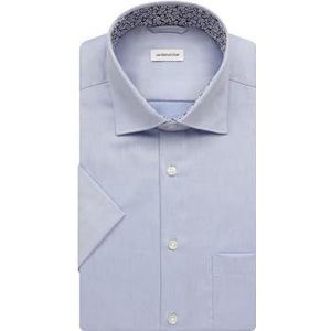 Seidensticker Zakelijk overhemd voor heren, regular fit, strijkvrij, kent-kraag, korte mouwen, 100% katoen, lichtblauw, 45