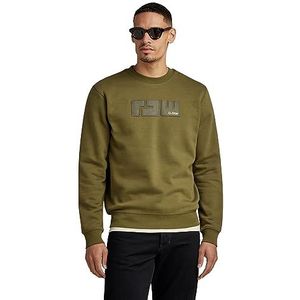 G-STAR RAW Heren Raw. Felt R Sw Sweats, groen (Dark Olive D23480-d425-c744), XS
