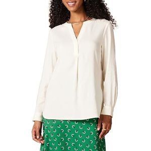 Amazon Essentials Dames Georgette lange mouw Relaxed-Fit Popover Blouse, ivoor, Large
