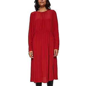 ESPRIT Midi-jurk van crêpe met LENZING ™ ECOVERO™, dark red, 34