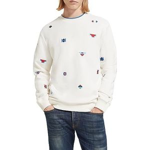 Scotch & Soda Heren Regular Fit AOP Embroidery Sweatshirt, Fairisle Geo 6818, L