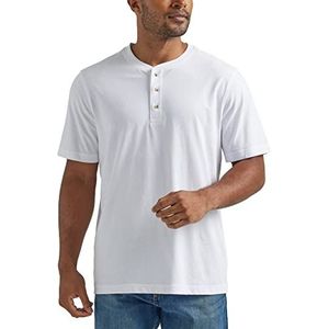 Wrangler Authentics Men's Big & Tall Short Sleeve Henley Tee, Bright White, XL