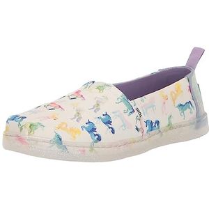 TOMS Jongensmeisjes klassieke Alpargata Loafer Flat, witte aquarel Ombre Eenhoorns, 3 UK Kind, Witte Aquarel Ombre Eenhoorns