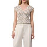 s.Oliver BLACK LABEL Gebreide top  lichtbeige / donkerbeige / goud / wit