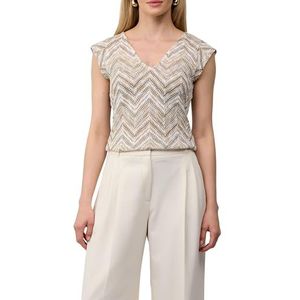 s.Oliver BLACK LABEL Gebreide top  lichtbeige / donkerbeige / goud / wit