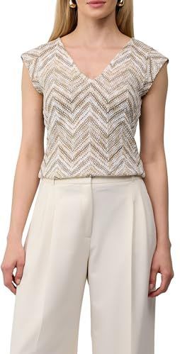 s.Oliver BLACK LABEL Gebreide top  lichtbeige / donkerbeige / goud / wit