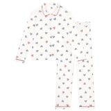 PETIT BATEAU - Pyjama - Wit - Katoen - Damespyjama met Hartenprint