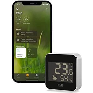 Eve Weather - Connected Weather Station wit Apple HomeKit technology for tracking temperature, humidity & barometric pressure, weather trend, IPX4 water resistance, display, Bluetooth, Thread