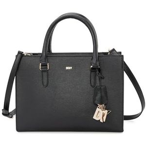 DKNY Dames Perri Box Satchel Shoulder Bag, Black, zwart