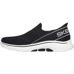 Skechers GO Walk 7 MIA voor dames, Zwart Textiel Wit Trim, 42 EU