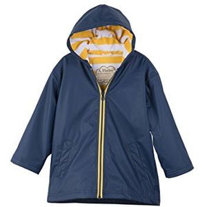 Hatley Jungen Regenjacke mit Reißverschluss Splash Jas Regenmantel met ritssluiting, Navy & Geel, 5 jaar