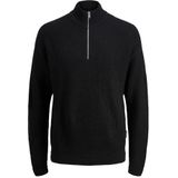 Jack & Jones - JJKAITO KNIT HALF ZIP BF - Schipperstrui - Zwart