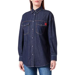 Love Moschino Dames Relaxed Fit Lange Mouwen met Merk Rubber Label. Shirt, Zzen3028, 38