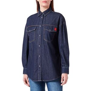 Love Moschino Vrouwen Relaxed Fit Lange Mouwen met Merk Rubber Label. Shirt, ZZEN3028, 48