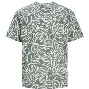 JACK & JONES Jorlafayette AOP Tee Ss Crew Neck Ln T-shirt voor heren, Laurel Wreath, XL