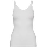 Part Two Dames Tanktop Dunne Straps Slim Fit Hip Length V-hals Jersey Top, Helder Wit, L/XL