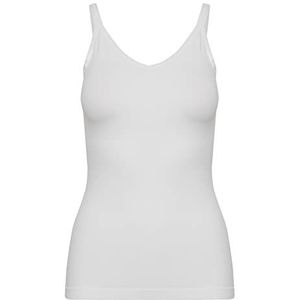 Part Two Dames Tanktop Dunne Straps Slim Fit Hip Length V-hals Jersey Top, Helder Wit, L/XL