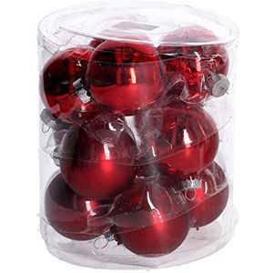 Verpakking van 12 klassieke rode glazen ballen om op te hangen, voor boomdecoratie, diameter 6 cm