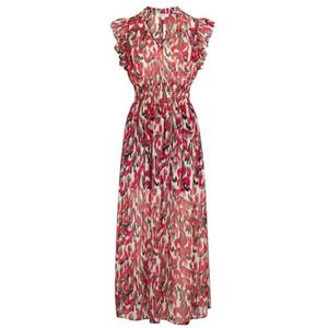 Morgan Dames lange jurk roze print korte mouwen maat 34, Meerkleurig, 32