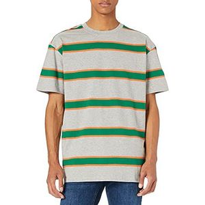 Urban Classics Heren Light Stripe Oversize T-shirt, grijs/Junglegreen, M