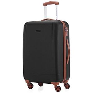 Hoofdkoffer - badkuip - koffer handbagage harde schaal koffer trolley rolkoffer reiskoffer, zwart (zwart) - 82771011