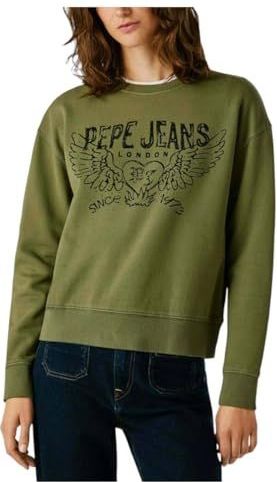 Pepe Jeans - Urban Sweatshirt - Khaki Groen - Dames