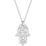 Elli Halsketting Dames Hamsa Hand Hanger met Kristallen in 925 Sterling Zilver