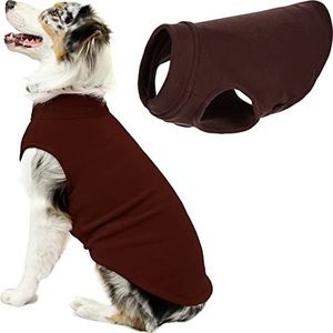 Gooby Stretch fleece vest, hondentrui, bruin, 3XL, warme pullover, fleece hondenjas, winterkleding voor honden, reu of teef, sweaters voor kleine en grote honden