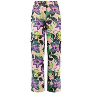 Gerry Weber vrijetijdsbroek voor dames, lila/roze/groen print, 40