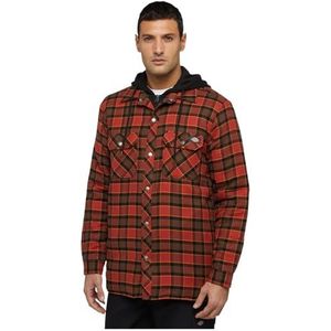 Dickies Flanellen hemdjas met capuchon, ontspannen pasvorm voor heren, Oker, L