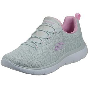 Skechers Dames Summits Good Taste Sneaker, Lichtgrijze mesh lavendel trim, 36.5 EU