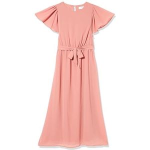 Vila VIMICADA S/S O-hals MIDI Dress/KA, roze, 34