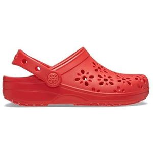 Crocs Classic Floral Cut Out Clog T Klomp voor kinderen, uniseks, Kers Rood, 24/25 EU