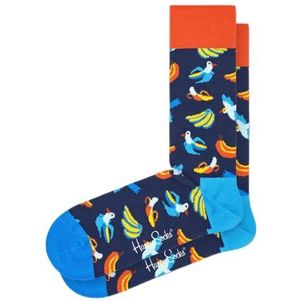 Happy Socks Banana Bird Sock, Kleurrijke en Leuke, Sokken voor Dames en Heren, Blauw (36-40)