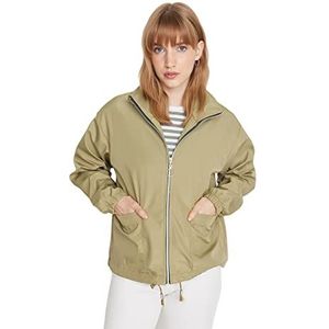Trendyol Vrouwen staande kraag effen oversized winterjas jas, licht kaki, XS, Licht Kaki, XS