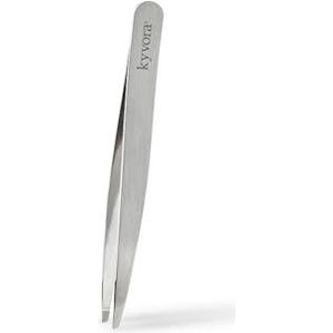 KYVORA pincet, klein uiteinde, Duitse kwaliteit, professionele accessoires voor ontharing van wenkbrauwen, roestvrij staal.