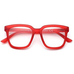 De Tomaso leesbril unisex volwassenen, Rood, (+3,50)