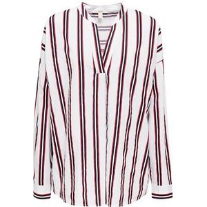 ESPRIT Henley-blouse met strepen, 100% katoen, navy, 40