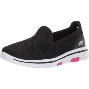 Skechers GO WALK 5 dames sneaker Low-Top Trainer, Zwart textiel Trim, 40.5 EU