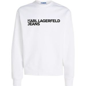 Karl Lagerfeld Jeans, Heren, Essential Logo Sweat, Regular Fit, Wit, XS
