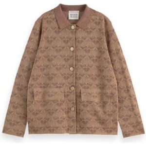 Scotch & Soda Monogram Jacquard Gebreid Jacket, Desert Sand 281, XS