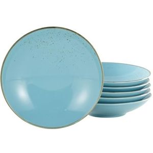 Creatable, 6-delige soepborden 22 cm, Nature Collection, BLUE 22061, steengoed