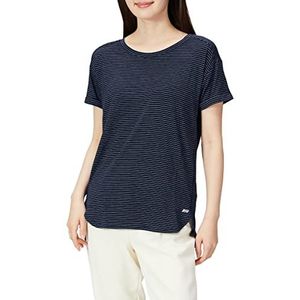 Amazon Essentials Women's Lichtgewicht Studio T-shirt met ronde hals en casual pasvorm (verkrijgbaar in grote maten), Marineblauw Streep, XS