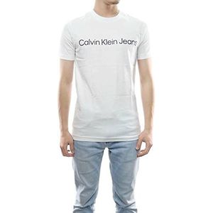 Calvin Klein Jeans S/S T-shirts voor heren, Helder Wit, XXS