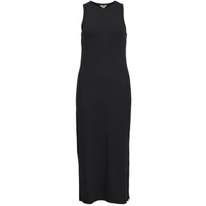 Object Dames maxi-jurk geribbeld, zwart, L