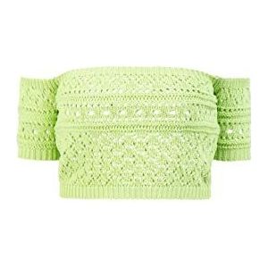 Mymo - Gebreid - Overhemd - Lichtgroen - Katoen-Acrylmix