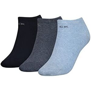 Calvin Klein Damessneakers 3 paar sokken, lichtblauw melange, één maat, blauw (light blue melange), Eén maat