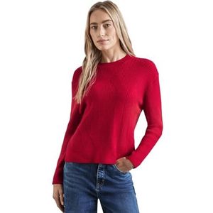 Street One Dames EOS_Cosy Rib Structured Sweater, rood, 42